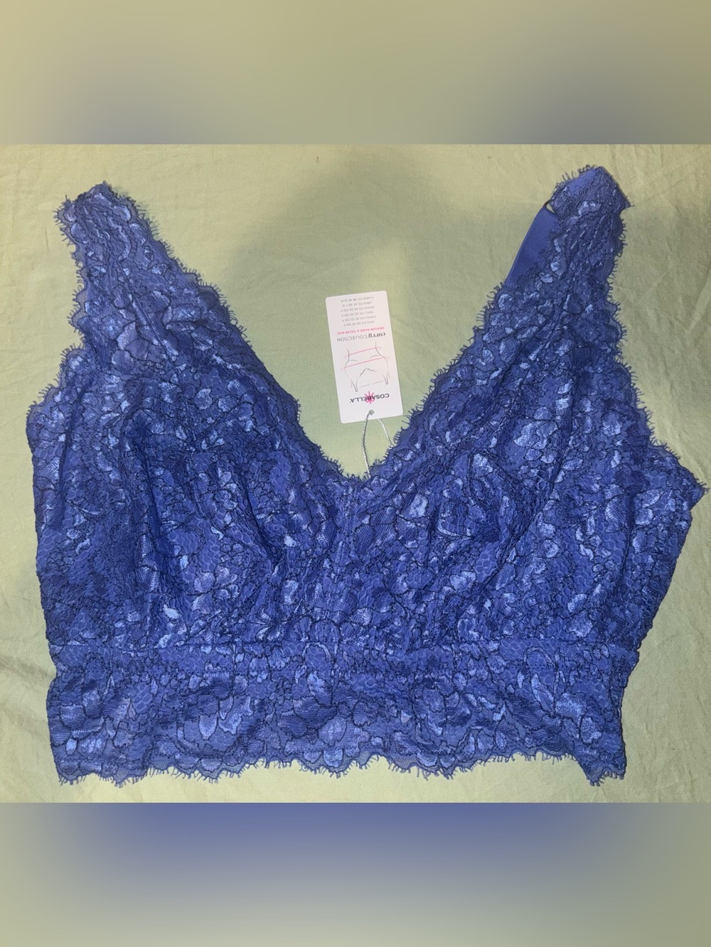 Cosabella Pret-A-Porter Curvy Longline Bralette Purple/Blue Sz XL NWT